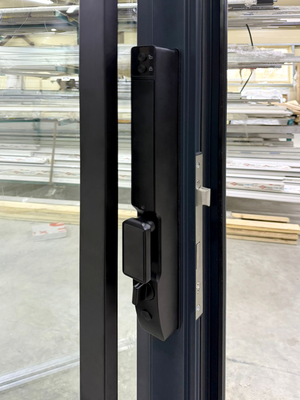 Алюминиевые светопрозрачные двери - биометрический электронный замок