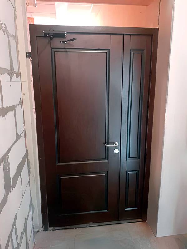 Полуторная МДФ дверь, вид изнутри